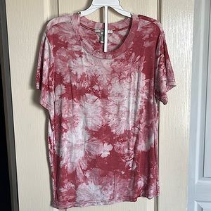 Pink and white forever 21 top NOT cropped. Size small.